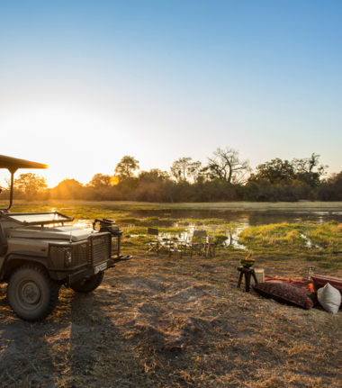 Botswana Okavango Delta Machaba Camp Sunset Safari
