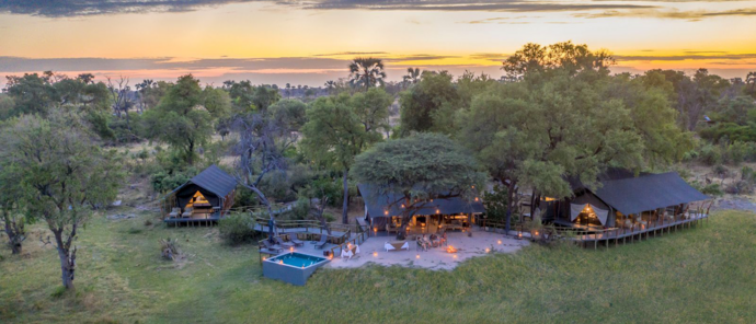 Botswana Gomoti  Camp Sunset