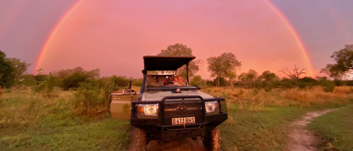 Botswana Okavango Delta Machaba Camp November Sighting Rainbow 4x4