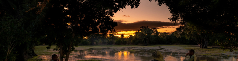 Machaba Zimbabwe Ingwe Camp Overlooking Zambezi River Sunset